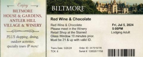 Biltmore: Red Wine and Chocolate